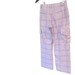 Sunday Best 0 EUC wool blend Lavender Checkered Cargo Pants wide leg/flare
